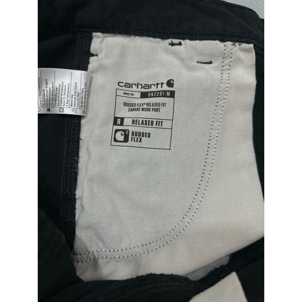 Carhartt Rugged Flex Relaxed Fit Canvas Work Pants Black 32x34 Workwear - Picture 6 of 15